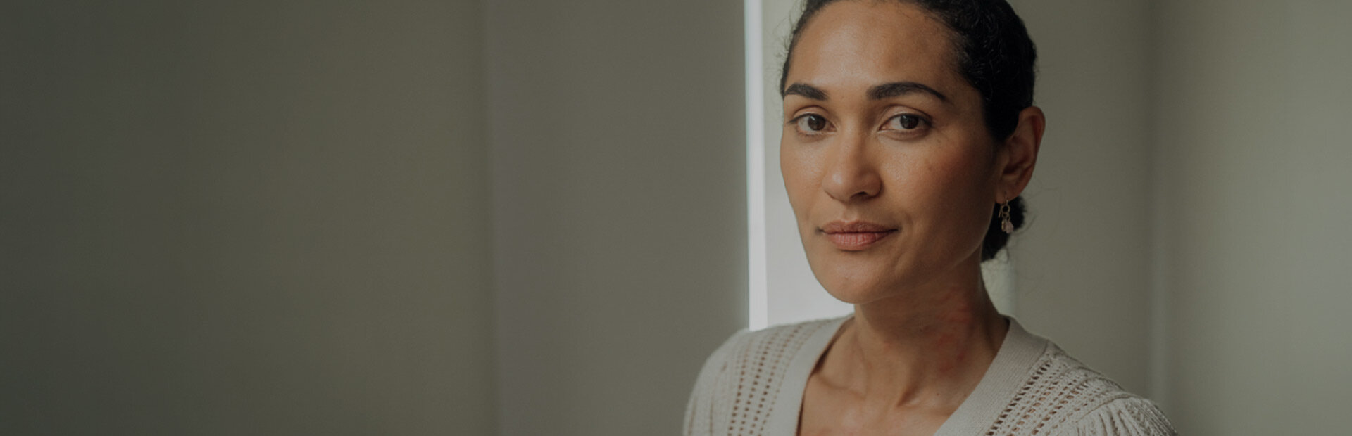 Woman staring ahead